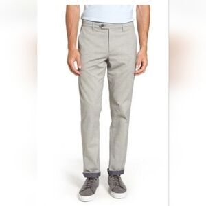 Ted Baker London Grey Cotton Blend Volvek Classic Fit Trouser Pants 34R